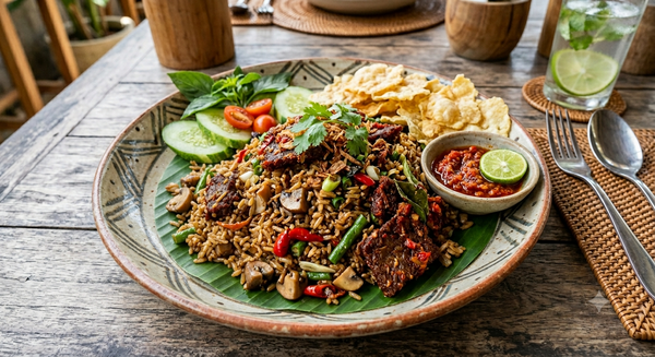 Nasi Goreng Dendeng (Vegan Dendeng Fried Rice)