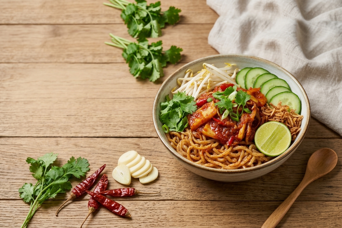 5-Minute Spicy Konjac Noodle Bowl with Vegan Sambal Sotong